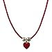Ivy and Max Gold Finish Red Enamel Heart Charm Girls Cord Pendant Necklace, 15+2