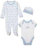 SpaSilk 100% Cotton 3-Piece Sleepwear Set – Boy Train Print, Preemie