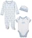 SpaSilk 100% Cotton 3-Piece Sleepwear Set - Boy Train Print, 3 Months