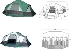 White Cap Mountain Family Tent 15 X 9 Family Dome Tent - sleeps 6