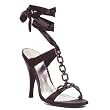 Womens Sexy Ankle Wrap Sandal 4.5 Inch Heel T Strap Open toe Shoe Black Leopard Red