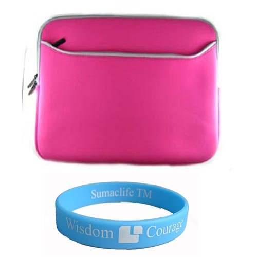 Magenta Carrying Sleeve with Extra Dual Pocket for 13.3 inch ASUS UL30A-X2 MSI X320-037US Sony VAIO VGN-SR410J/B Toshiba Ultra Portable Satellite U505-S2940 Acer Aspire Timeline AS3810T-8640