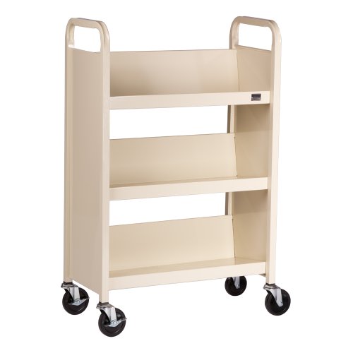 Single-Sided Sloped-Shelf Book Truck (27