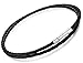 Hamoery Women Men 7mm Leather Cord Chain Necklace Black Braided Rope Stainless Steel Clasp Chain Necklace