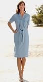 Pin-tuck Linen Shirtdress, Large
