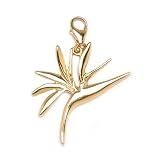 Bird of Paradise Flower Charm in 14K Yellow Gold