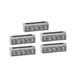 Watch&Jewellery Online Shop Ranking 4412. 5 Pcs Rhinestone Inlaid Bar Metal Necklace Pendants Silver Tone