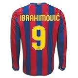 Nike Zlatan Ibrahimovic Barcelona Long Sleeve Home Replica Soccer Jersey 09/10
