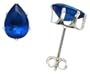 Sterling Silver Pear Shape 3/4 Carat Size (each) Sapphire Blue Cubic Zirconia Stud Earring