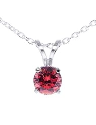 0.50 Ct Vs Pink Diamond 14K White Gold Pendant With 18 Inch 14K White Gold Chain