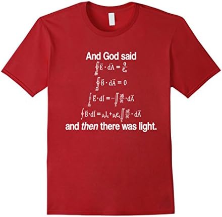 Men's And God Said Maxwell Equations t-shirt Large Cranberry