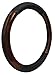 Custom Accessories 35600 Black Genuine Leather Steering Wheel Cover with Woodgrain Design