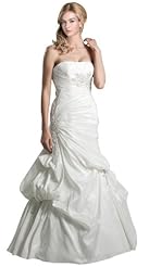 Strapless Taffeta Lace-Up Beaded Sheath Mermaid Floor Length  Dress