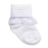 Tic Tac Toe Christening Lace Anklet - White