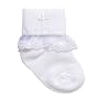 Tic Tac Toe Christening Lace Anklet - White