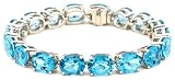 Sterling Silver Blue Topaz Oval Bracelet, 7