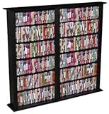 IMAGE OF Black Venture Horizon Double 50-Inch CD DVD Wall Rack Media Storage, Shown in White Finish