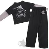 Black and Gray Skateboarding Pajamas for Boys