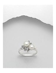 Fresh Water Pearls Ring In 92.5 Sterling Silver