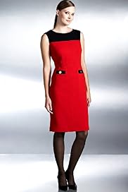 Twin Button Slash Neck Shift Dress