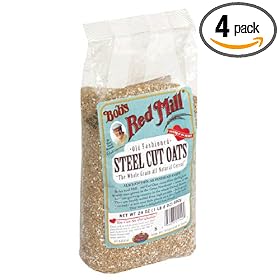 Bob's Red Mill Oats Steel Cut Organic, 24-ounces (Pack of4)
