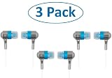 A4Tech SecureFit Metallic Super Bass Earphone In Ear Earbuds MK-650 For iPod - MP3 - MP4 - & All Audio Players - Blue - 3 Pack