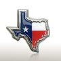Texas Flag in TX shape with color Chrome Car Emblem