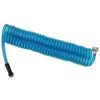 Plastair SpringHose PUW625B93OT-AMZ 25-Foot 3/8-Inch Polyurethane Coil Garden Hose - Blue Translucent