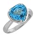 3 Genuine Diamonds Floating In 10MM Blue Topaz Ring