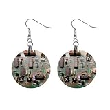 Computer mother board Electronic Dangle Earrings Jewelry 1 inch Buttons 12306026 Computer mother board Electronic Dangle Earrings Jewelry 1 inch Buttons 12306026