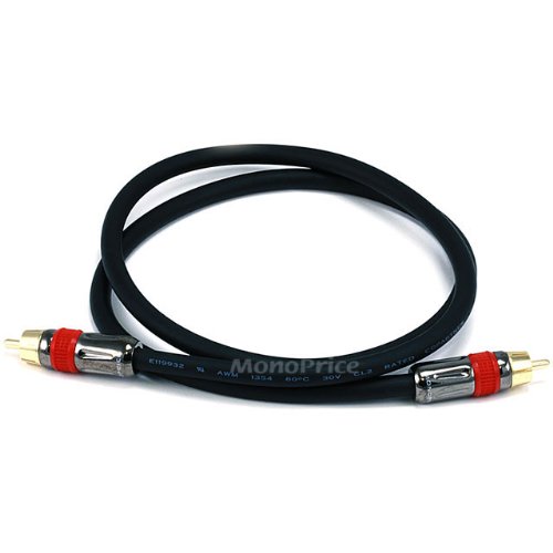 3ft High-quality Coaxial Audio/Video RCA CL2 Rated Cable M/M RG6U 75ohm Gold connector (for S/PDIF, Digital Coax, Subwoofer & Composite Video)
