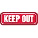 Accuform Signs PAR363 Deco-Shield Acrylic Plastic Architectural Style Sign, Legend "KEEP OUT" with Step-Radius Edges, 9" Width x 3" Length x 0.135" Thickness, White on Red