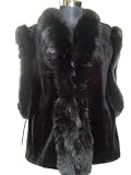 Sheared Beaver Vest w/Fox Tuxedo & Trim