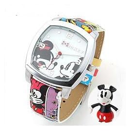 Disney ミッキー フィギュア付クッションウォッチ レッド MC-3G1285U-001WE