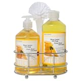 Upper Canada Soap & Candle Kitchen New Caddy Set with Dish Soap and Hand Wash, Meyer Lemon with Sage