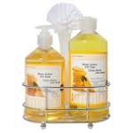 Upper Canada Soap & Candle Kitchen New Caddy Set with Dish Soap and Hand Wash, Meyer Lemon with Sage