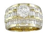 EGL Certified 2.96 cts Diamond Engagement Ring 14Kt Yellow Gold
