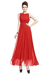 Sexy Chiffon Elasticized   Waistline Round Neck  Dress