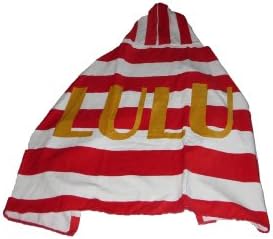 Lulu Red and White Striped Hooded Beach and Bath Towel
