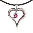 Pink HEART ROMY --Delicate Beauty Intense Heart-- Pendant With Leather Cord Necklace BICO AUSTRALIA