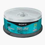 Click here to buy Sony 25PK DVD+RW 4.7GB 4X-SPINDLE ( 25DPW47LS2 ) by Sony.