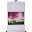 Bird and Pink Tree Wall Art Painting - White