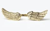 Vintage bronzener Gothik Engelsflügel-Ring antiken Retro Kitsch Emo [Schmuck]