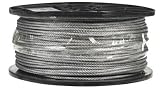 Galvanized Steel Wire Rope on Reel, 7x7 Strand Core, 1/8" Bare OD, 500 Length, 340 lbs Breaking Strength