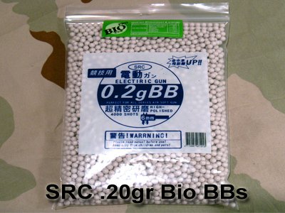 SRC Bio Pro Airsoft BBs .20g Biodegradeable BBs 4000 round bag 6mm