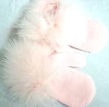 Imported One Size Pink Magic Mitten Trimmed with Pink Marabou for Infants Ages 0-2 Years