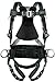 Miller RDTFD-TB-DP/UBK Revolution Harness with DualTech Webbing, Front D-Ring, Side D-Rings and Pad and Tongue Leg Buckles, Black, Universal Size (Large/XL)