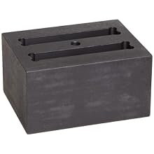 Talboys 949112 Anodized Aluminum Cuvette Block, 2 Well, 3.75" Length x 3" Width x 2" Height, For 12.5mm Cuvettes