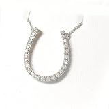 14K White Gold Diamond Horseshoe Pendant w/Chain - 0.25 Ct.