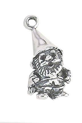 Solid Sterling Silver Gnome Charm